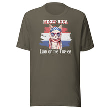 Load image into Gallery viewer, Meow-rica Land Of The Fur-ee Unisex t-shirt