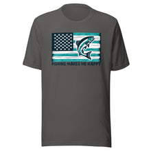 Load image into Gallery viewer, Fishing Makes Me Happy Flag Unisex t-shirt