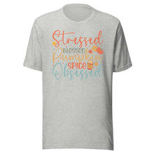 Load image into Gallery viewer, Stressed, Blessed & Pumpkin Spiced Obsessed Unisex t-shirt