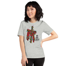 Load image into Gallery viewer, Be The Light Cross and Lights Unisex t-shirt