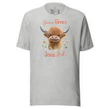 Load image into Gallery viewer, Give Grace, Jesus Did (Highland Cow) Unisex t-shirt