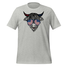 Load image into Gallery viewer, Patriotic Highland Cow Silhouette Unisex t-shirt