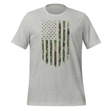 Load image into Gallery viewer, Camo American Flag Vertical Unisex t-shirt