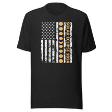 Load image into Gallery viewer, Solar Eclipse 2024 Vertical Flag Unisex t-shirt