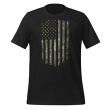 Load image into Gallery viewer, Camo American Flag Vertical Unisex t-shirt