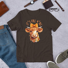 Load image into Gallery viewer, It's Fall Y'All Highland Cow Unisex t-shirt (Darker Colors)