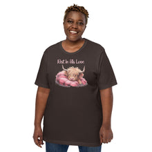 Load image into Gallery viewer, Rest In His Love (highland cow) Unisex t-shirt