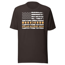 Load image into Gallery viewer, Solar Eclipse 2024 Horizontal Flag Unisex t-shirt