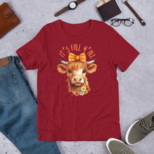 Load image into Gallery viewer, It's Fall Y'All Highland Cow Unisex t-shirt (Darker Colors)