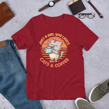 Load image into Gallery viewer, Just a Girl Who Loves Cats & Coffee Unisex t-shirt