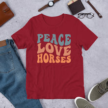 Load image into Gallery viewer, Peace Love Horses Unisex t-shirt