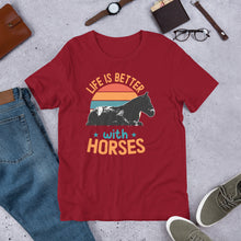Load image into Gallery viewer, Life Is Better With Horses Unisex t-shirt