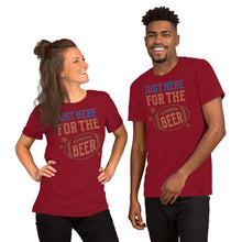Load image into Gallery viewer, Just Here For The Beer Unisex t-shirt