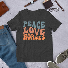 Load image into Gallery viewer, Peace Love Horses Unisex t-shirt