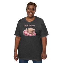 Load image into Gallery viewer, Rest In His Love (highland cow) Unisex t-shirt