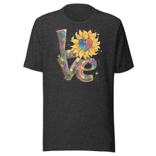 Load image into Gallery viewer, Autism Love Sunflower Unisex t-shirt