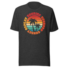 Load image into Gallery viewer, Sunrise Sunburn Sunset Repeat Retro Palms Unisex t-shirt