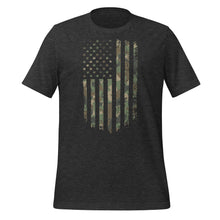 Load image into Gallery viewer, Camo American Flag Vertical Unisex t-shirt