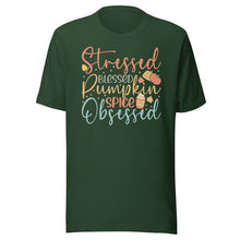 Load image into Gallery viewer, Stressed, Blessed & Pumpkin Spiced Obsessed Unisex t-shirt