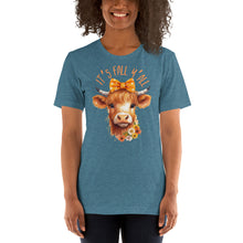 Load image into Gallery viewer, It's Fall Y'All Highland Cow Unisex t-shirt (Darker Colors)