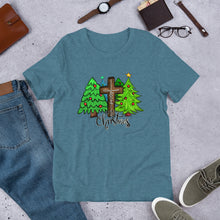 Load image into Gallery viewer, Jesus Christmas Trees and Cross Unisex t-shirt