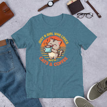 Load image into Gallery viewer, Just a Girl Who Loves Cats & Coffee Unisex t-shirt