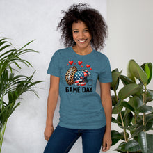 Load image into Gallery viewer, Game Day Leopard and Flag Unisex t-shirt