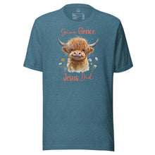 Load image into Gallery viewer, Give Grace, Jesus Did (Highland Cow) Unisex t-shirt