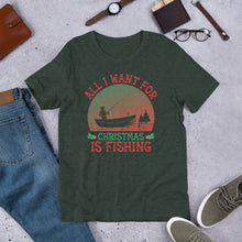 Load image into Gallery viewer, All I Want for Christmas is Fishing Unisex t-shirt