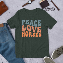 Load image into Gallery viewer, Peace Love Horses Unisex t-shirt