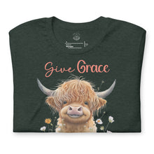 Load image into Gallery viewer, Give Grace, Jesus Did (Highland Cow) Unisex t-shirt