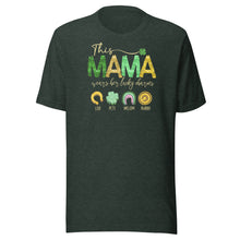 Load image into Gallery viewer, This Mama Wears Her Lucky Charms (Dark Colors) Unisex t-shirt