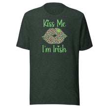 Load image into Gallery viewer, Kiss Me, I’m Irish (leopard lips) Unisex t-shirt