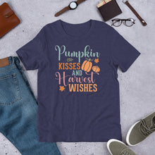 Load image into Gallery viewer, Pumpkin Kisses and Harvest Wishes Unisex t-shirt