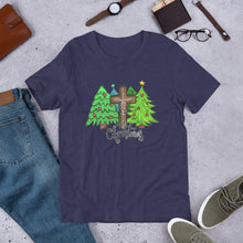 Load image into Gallery viewer, Jesus Christmas Trees and Cross Unisex t-shirt
