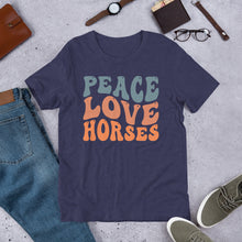 Load image into Gallery viewer, Peace Love Horses Unisex t-shirt