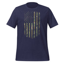 Load image into Gallery viewer, Camo American Flag Vertical Unisex t-shirt