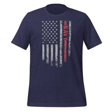 Load image into Gallery viewer, Navy Flag Vertical Unisex t-shirt