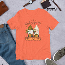 Load image into Gallery viewer, Thankful For My Gnomies Unisex t-shirt (Lighter Colors)
