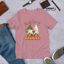 Load image into Gallery viewer, Thankful For My Gnomies Unisex t-shirt (Lighter Colors)