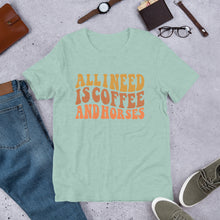 Load image into Gallery viewer, All I Need Is Coffee And Horses Unisex t-shirt