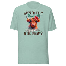 Load image into Gallery viewer, Apparently I Have An Attitude, Who Knew? Unisex t-shirt