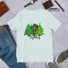 Load image into Gallery viewer, Jesus Christmas Trees and Cross Unisex t-shirt