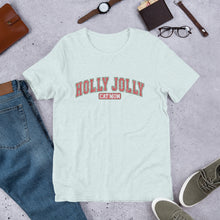 Load image into Gallery viewer, Holly Jolly Cat Mom (Varsity Style) Unisex t-shirt