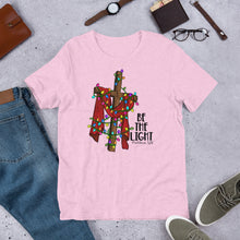 Load image into Gallery viewer, Be The Light Cross and Lights Unisex t-shirt