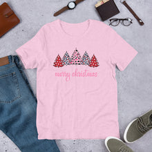 Load image into Gallery viewer, Merry Christmas Pink Trees Unisex t-shirt