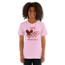 Load image into Gallery viewer, Love Never Fails Unisex t-shirt