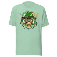 Load image into Gallery viewer, Happy St Patrick’s Day (highland cow) Unisex t-shirt