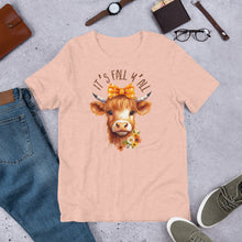 Load image into Gallery viewer, It's Fall Y'All Highland Cow Unisex t-shirt (Lighter Colors)