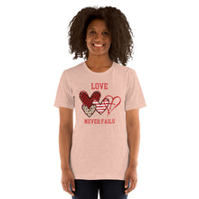 Load image into Gallery viewer, Love Never Fails Unisex t-shirt